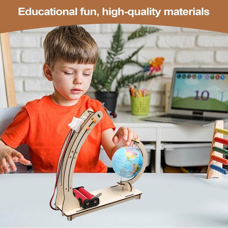 Science Project Toys Making - 나무 위성 모델 만들기 세트 손