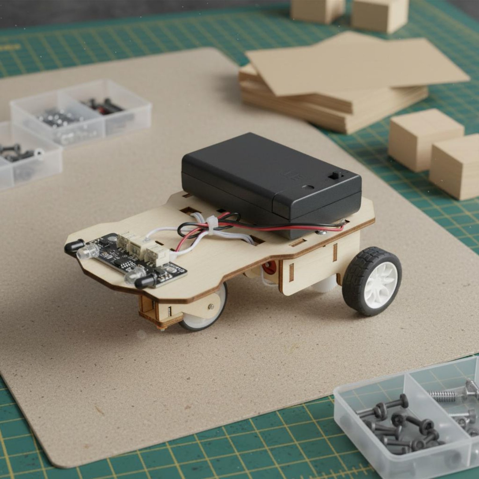나무로 만든 지능형 자동차 키트 과학 기술 교육 DIY - Science Robotics 리뷰 및 가격